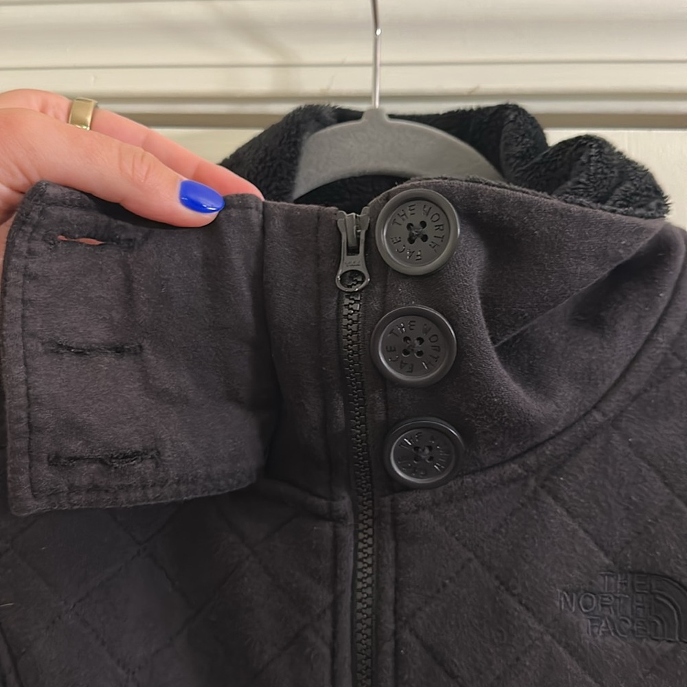 The North Face Long Sweater Jacket Quilted Small Black - Picture 4 of 9